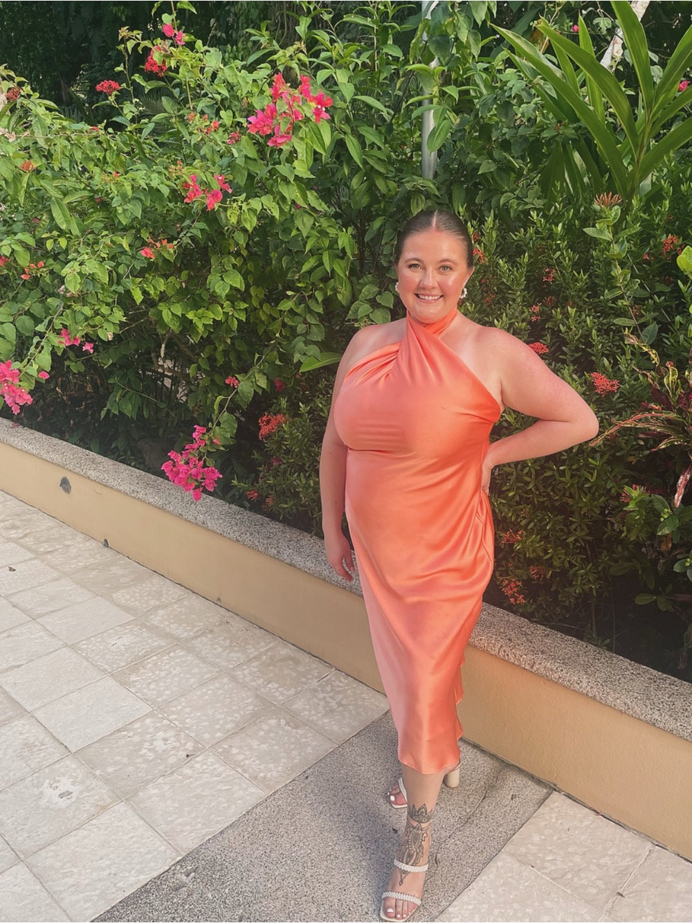 Sleeveless Halter Midi Dress
